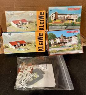 7716b Vollmer 5 Houses And Bungalow Train Dioramas #d47 N Scale C-8 Us Seller