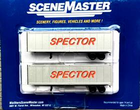 51134 Walthers 2pk Spector Motor Service 40ft Semi-trailers-rtr-built-layout-display