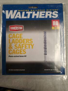 933-2956 Walthers Cornerstone Ho Cage Ladders And Safety Cages Kit Brass Used