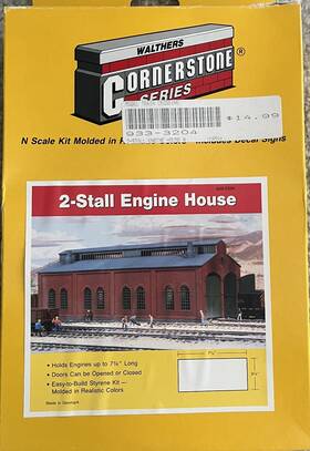 933-3204 Walthers Brick 2-stall Engine House Service Facility - N Scale Plastic Kit