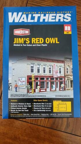 933-3472 Walthers Ho Scale Cornerstone Jims Red Owl Grocery Store Kit