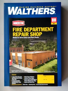 933-3767 Walthers Ho Scale Fire Department Repair Shop Structure Kit - #933-3767
