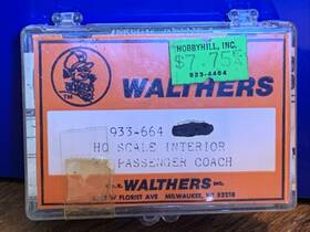 933-664 Walthers Ho Scale Vintage 84 Coach Passenger Interior Kit