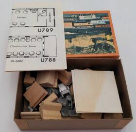933-788 Walthers O Scale Unpainted Interior Detail Furnishings Observation Car