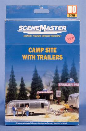 949-2902 Walthers Ho Scenemaster Camp Site With Trailer-nos Model Kit