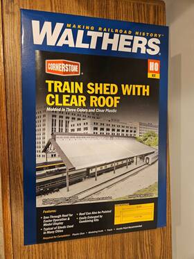 933-2984 Walthers Cornerstone New Open Box Train Shed With Clear Roof Ho Scale