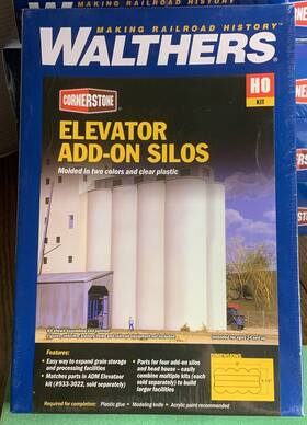 933-3023 Walthers Cornerstone Ho Grain Elevator Add-on Silos Kt Sealed