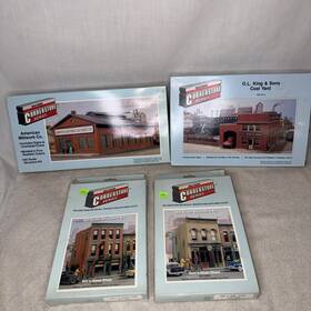 933-3125 Walthers Cornerstone 933-3125/3003/3033/3000 4 Kits-selling As Is Coal Yard Millwork Shoe Glass Shop