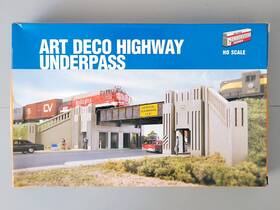 933-3190 Walthers Cornerstone Ho Scale Art Deco Highway Underpass Bridge Kit With Extra Signs