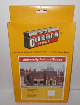 933-3208 Walthers Cornerstone N Scale University Avenue Shops Kit #933-3208