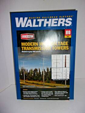 933-3343 Walthers Cornerstone Ho Scale Modern High Voltage Transmission Towers