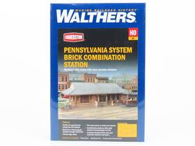 933-3553 Walthers Cornerstone Ho Kit #933-3553 Pennsylvania System Brick Combination Station - Sealed