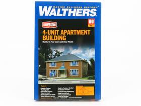 933-3781 Walthers Cornerstone Ho Scale Kit #933-3781 4-unit Apartment Building