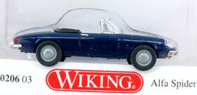 020603-alfa Wiking 020603 Ho 1/87 Sports Car Rtr Spider-dark Blue Auto-built-layout/display
