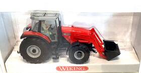 3854033 Wiking Rtr Ho 1/87 Massey Ferguson Tractor Frontloader Red Built 4 Farm-layout