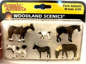 A1888 Woodland Scenics Farm Animals Ho Scale Donkey Cow Calf Horses Livestock A1888 Woodland Scenics Farm Animals Ho Scale Donkey Cow Calf Horses Livestock