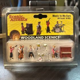 A1951 Woodland Scenics Ho-scale Music To My Ears Piano Bass Clarinet And Drums