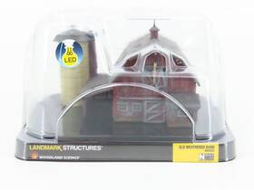 Br4932 Woodland Scenics N Landmark Structures Old Weathered Barn With Led Light