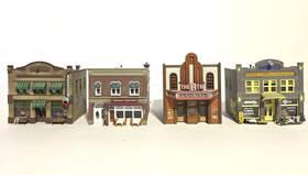 Br4943 Woodland Scenics - N Scale Set Of 4 Built And Ready-lighted Buildings
