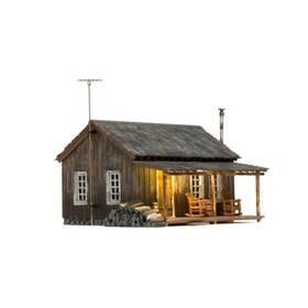 Br4955 Woodland Scenics N Scale Built And Ready Rustic Cabin Lighted