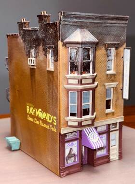 Br5051 Woodland Scenics Ho Scale Built And Ready Bettys Burning Building