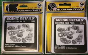 D205 Woodland Scenics Ho Assorted Junk Piles Kit Lot 2
