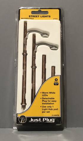 Jp5646 Woodland Scenics O Scale New Wooden Pole Street Light 2 Pack