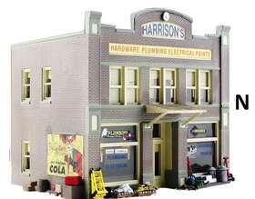 Woo-br4921 Woodland Scenics N Scale -harrisons Harware Store - Led Light Factory Built-