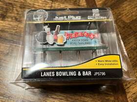 Woo-jp5796 Woodland Scenics Ho Scale - Lanes Bowling And Bar Billboard Just Plug Lighting Woo-jp5796 Woodland Scenics Ho Scale - Lanes Bowling And Bar Billboard Just Plug Lighting