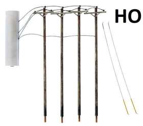 Woo-us2265 Woodland Scenics Ho Scale -4 Each As Shown Pre-wired Poles - Single Crossbar-