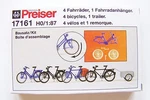 Ho Preiser 17161 Four Bicycle And One Bike Trailer : Model Detail Kit. Fixed Price $18.95.