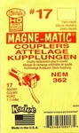 Scale Kadee #17 Nem (362) European-style Coupler Short (2PR). Fixed Price $10.99.