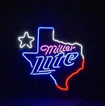 Us Stock Miller Lite Beer Texas Map Lone Star 17"X14" Neon Sign Light Real Glass. Fixed Price $115.98.