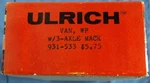 Ho Scale Ulrich Axle Mack Kit 931-533. Fixed Price $29.99.