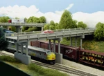 Rix Products 628-0153 N Scale 150' Early Highway Overpass With 4 Piers Kit. Fixed Price $44.95.