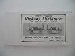 Jordan Highway Miniatures Ho Kit 360-301: Depot Baggage Wagons, Two 2 Carts. Fixed Price $19.00.