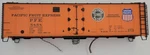Lionel 83546-2 #5858 Pacific Fruit Express Steel-sided Reefer Body Damaged. Fixed Price $80.00.