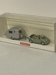 New Wiking 063 40 36 Vw Beetle With Driver Towing Travel Trailer Ho 1:87 Scale. Fixed Price $39.95.