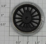 American Flyer 1683-2 Black Spoked Gear Drive Wheel With Rim. Fixed Price $10.00.
