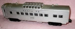 Lionel #2408 Lighted Santa Fe Pullman Vista-dome Coach Blue Lettering Slide-shoe. Fixed Price $67.12.