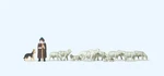 Shepherd With (12) And Sheepdog Figure Set Gauge Preiser 79160. Fixed Price $20.02.