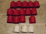 Lionel White & 6112-25 Red Canisters Most W/ Lettering Lot Of 17. Fixed Price $54.00.