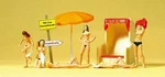 Ho Preiser Figures # 10107 Nude Female Bathers With Beach Lounge & Umbrella. Fixed Price $22.45.