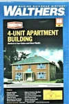 Ho Scale Walthers Cornerstone 933-3781 Four-unit Brick Apartment Building Kit. Fixed Price $35.68.