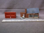 Plasticville Scale Model Train Railroad Shed Built Faller Modern House Red. Fixed Price $5.00.