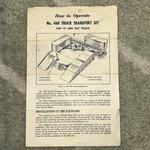 Lionel 460-01 How To Operate #460 Truck Transport Set-instruction Sheet. Fixed Price $9.95.