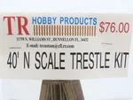 N 1/160 Scale Hobby Products Laser Kit #0388-40 Cut 40' Timber Trestle. Fixed Price $59.95.
