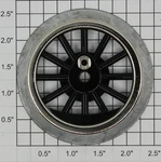 American Flyer 4696-3 Black Spoked Plain Wheel With Eccentric Stud. Fixed Price $12.00.