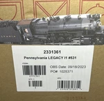 Lionel Legacy 2331361 Pennsylvania L-1 Steam Locomotive #531 O-scale Bluetooth. Fixed Price $1595.00.