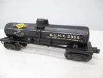 Lionel 2855 Sunoco Tank Car Black Postwar Gauge X7881. Fixed Price $89.00.